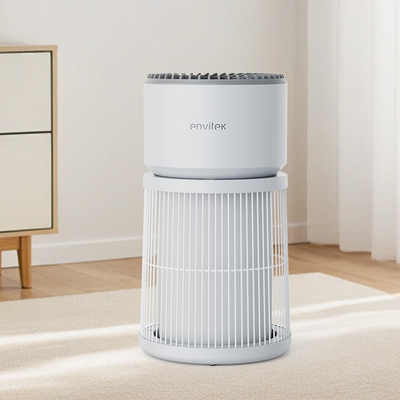 Automatische luchtreiniger voor huisdieren met 3-kleurig licht op luchtkwaliteit 360° veilig roosterontwerp voor katten/honden